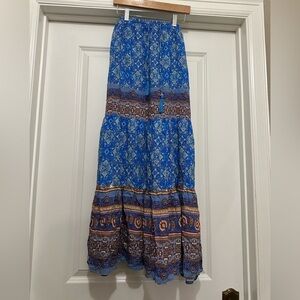Bohemian Blue Maxi Skirt size small